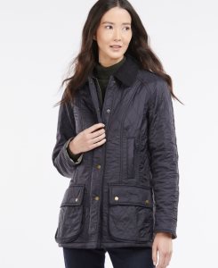 Barbour Beadnell Polarquilt Jacket Aubergine Black | WTE084192