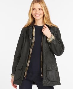 Barbour Beadnell? Wax Jacket Black | TDW098637