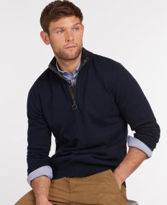 Barbour Cotton Half Zip Sweater Grey Marl | ZLB269180