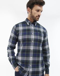 Barbour Crossfell Tailored Shirt Deep Blue | WQS164723