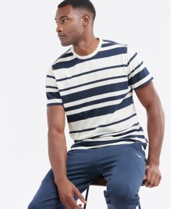 Barbour Davit Striped T-Shirt Antique White | HRU986453