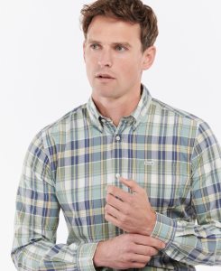 Barbour Elmwood Tailored Shirt Blue | OIJ761483