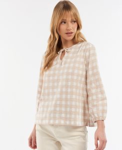 Barbour Ember T-Shirt White Maple Check | ASX425791