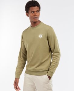 Barbour Explorer Camper Crew Jumper Washed Olive | UQM890456