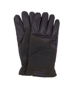 Barbour Hebden Leather Gloves Black | WZL362507