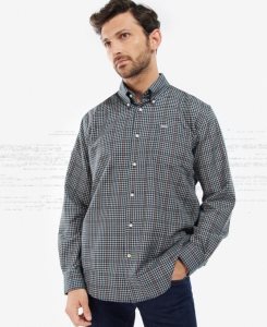 Barbour Henderson Thermo Weave Shirt Navy | KFR890254