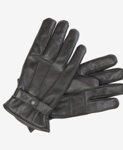 Barbour Insulated Burnished Leather Gloves Black | GCP174082