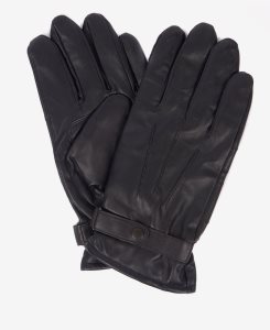 Barbour Insulated Burnished Leather Gloves Black | RPH476512