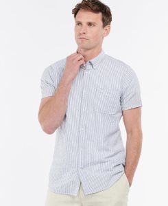 Barbour Stanton Short Sleeve Tailored Shirt Inky Blue | HES142085