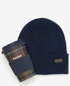 Barbour Swinton Beanie & Travel Mug Classic Tartan | KIC637584