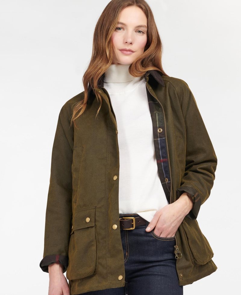 Barbour Acorn Waxed Cotton Jacket Olive | OYD158649