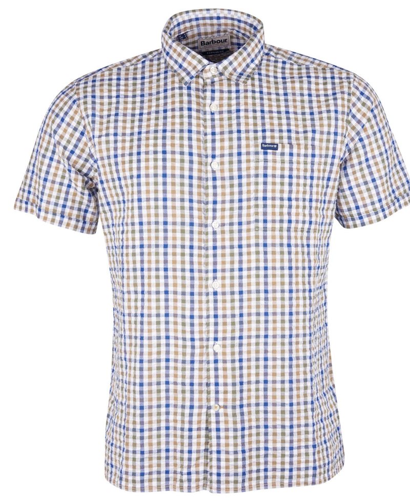 Barbour Arnott Short Sleeve Summer Shirt Olive | UFV843726