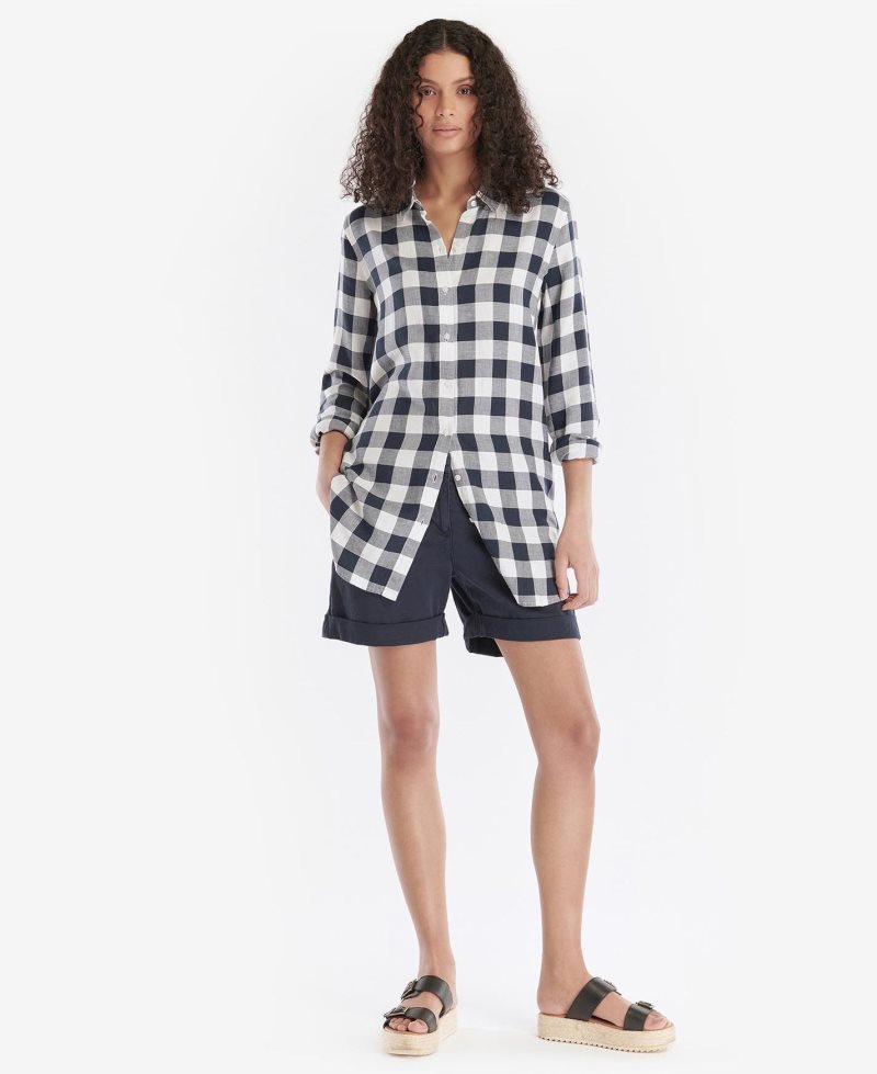 Barbour Baymouth Shirt Navy Check | BYC671852