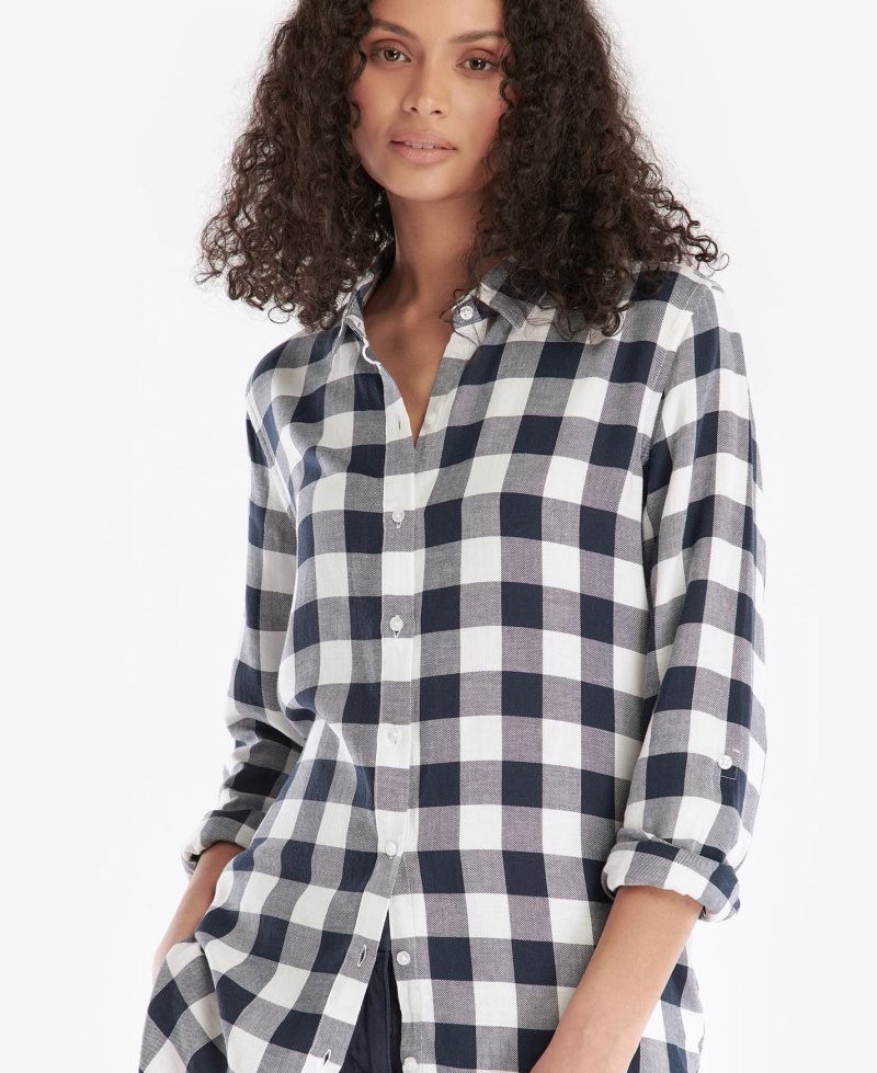 Barbour Baymouth Shirt Navy Check | BYC671852