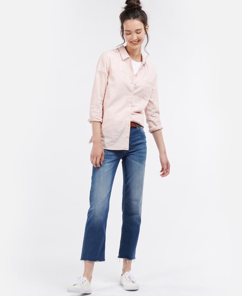 Barbour Beachfront Shirt Petal Pink | HFX192345