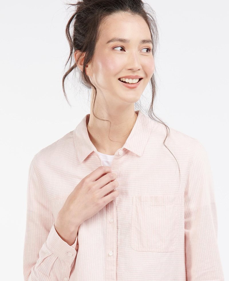 Barbour Beachfront Shirt Petal Pink | HFX192345