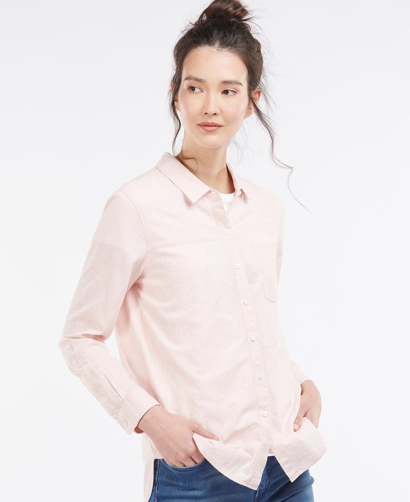 Barbour Beachfront Shirt Petal Pink | HFX192345