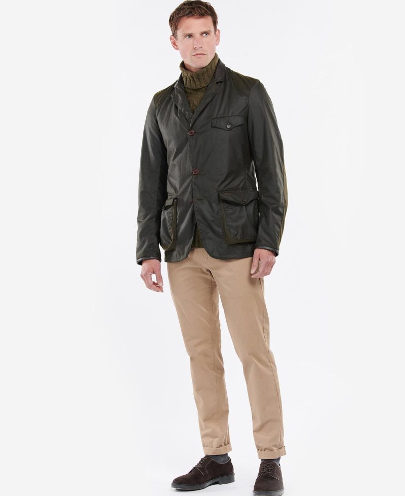 Barbour Beacon Sports Wax Jacket Olive | APX406175