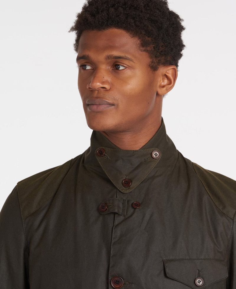 Barbour Beacon Sports Wax Jacket Olive | APX406175