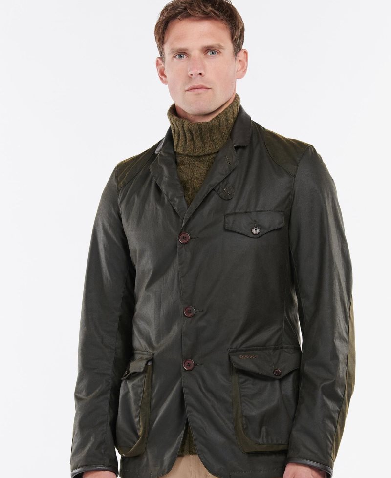 Barbour Beacon Sports Wax Jacket Olive | APX406175