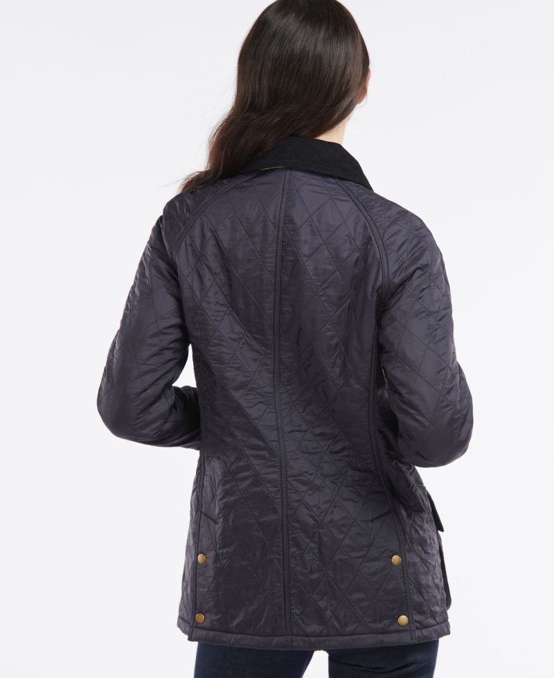 Barbour Beadnell Polarquilt Jacket Aubergine Black | WTE084192