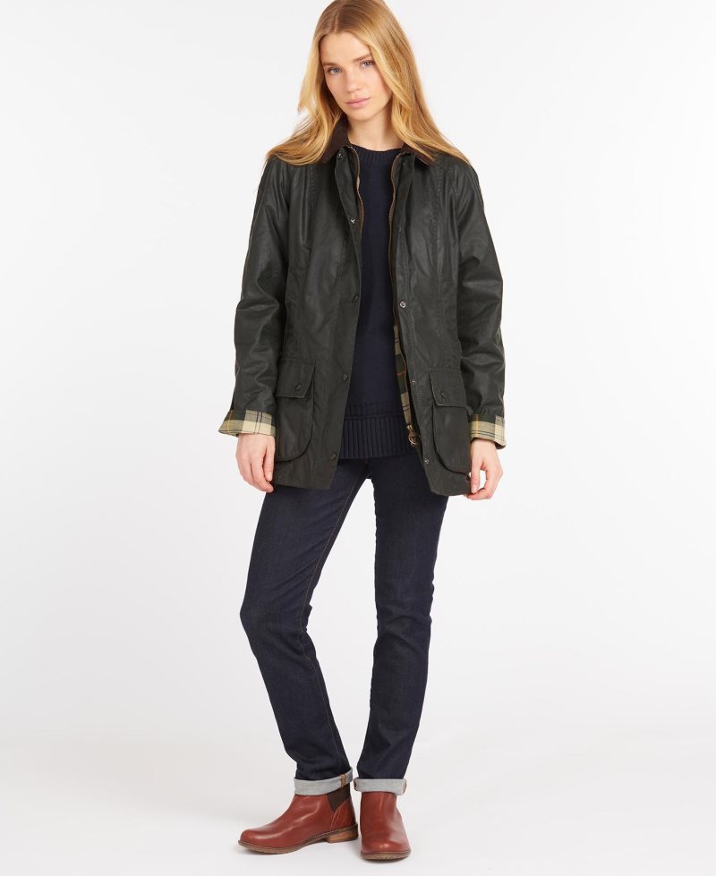 Barbour Beadnell? Wax Jacket Black | TDW098637