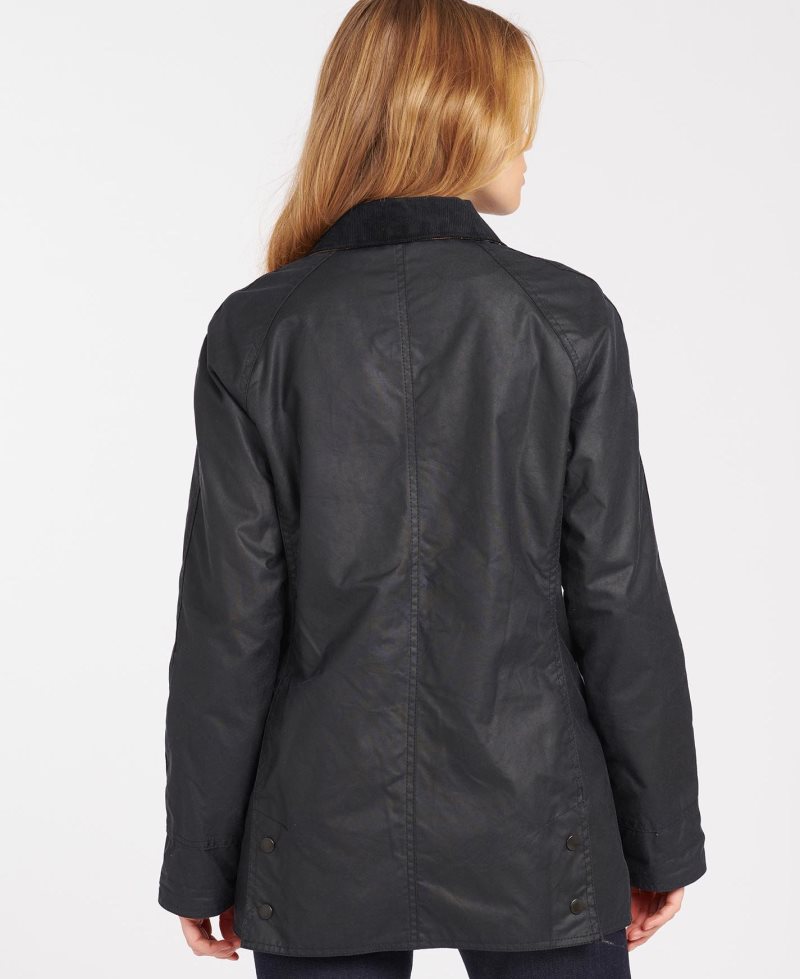 Barbour Beadnell? Wax Jacket Black | YJS452091