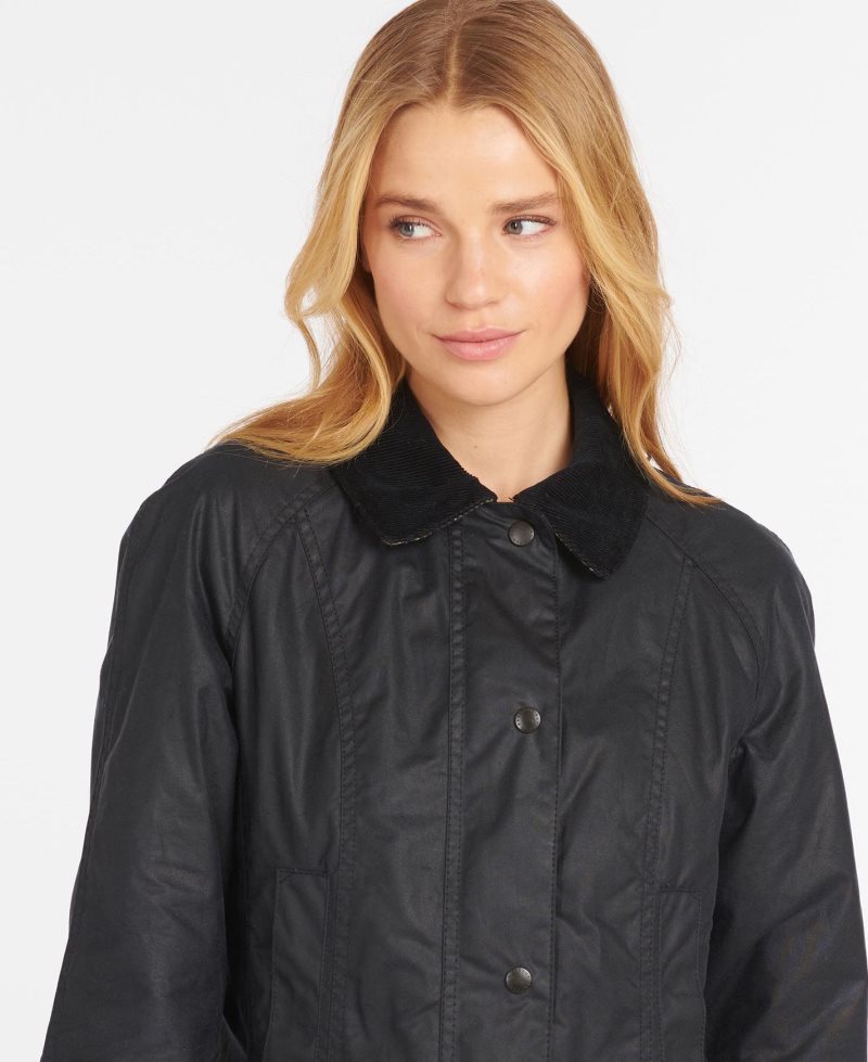 Barbour Beadnell? Wax Jacket Black | YJS452091