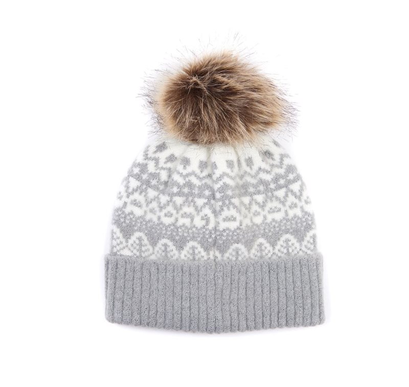 Barbour Beanie Alpine Fair Isle Pom Golden Spice | YWL329640