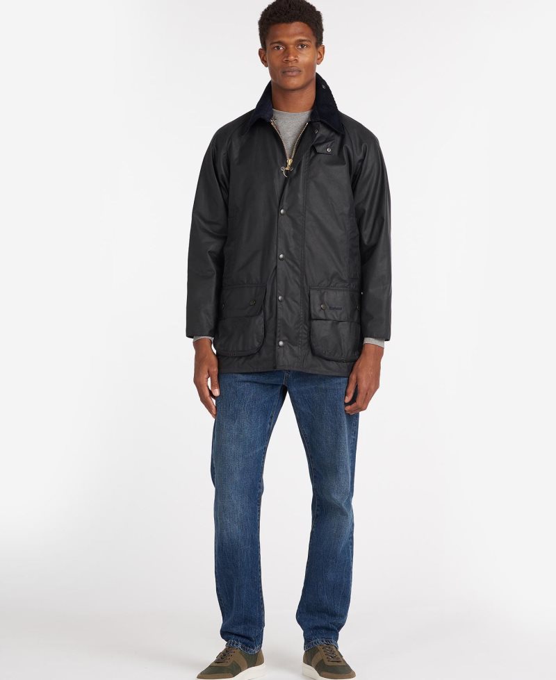 Barbour Beaufort? Wax Jacket Black | KVQ460783