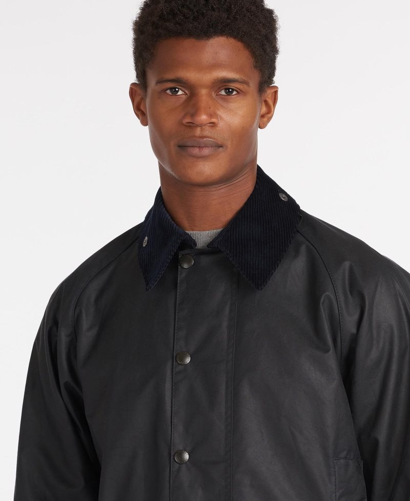 Barbour Beaufort? Wax Jacket Black | KVQ460783