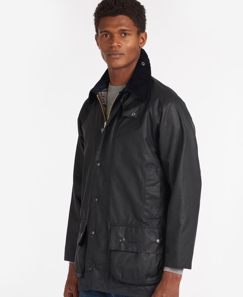 Barbour Beaufort? Wax Jacket Black | KVQ460783