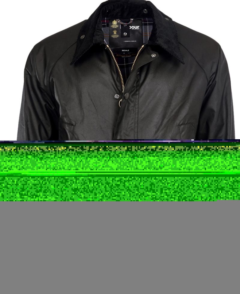 Barbour Bedale? Wax Jacket Black | CRV917846