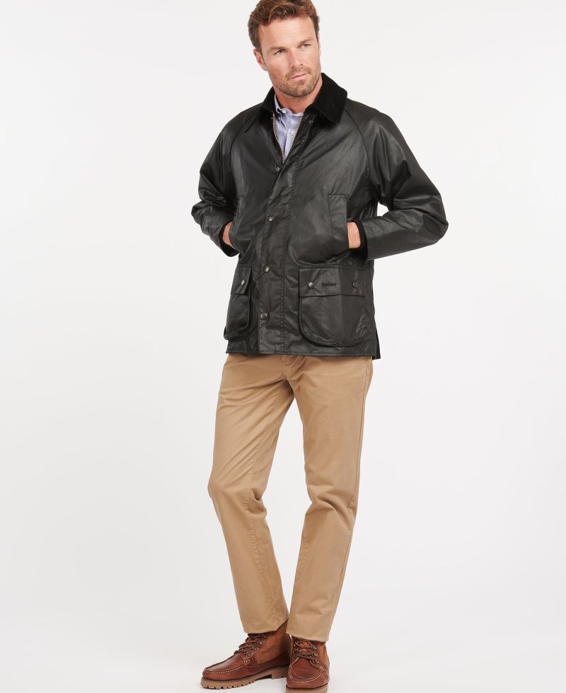 Barbour Bedale? Wax Jacket Black | CRV917846