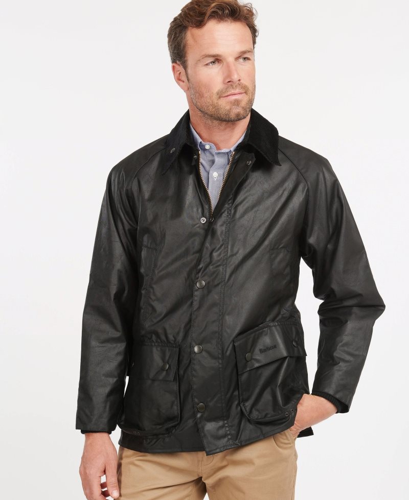 Barbour Bedale? Wax Jacket Black | CRV917846