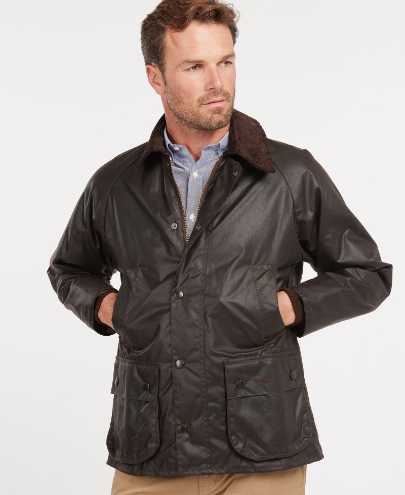 Barbour Bedale? Wax Jacket Black | OKI973152