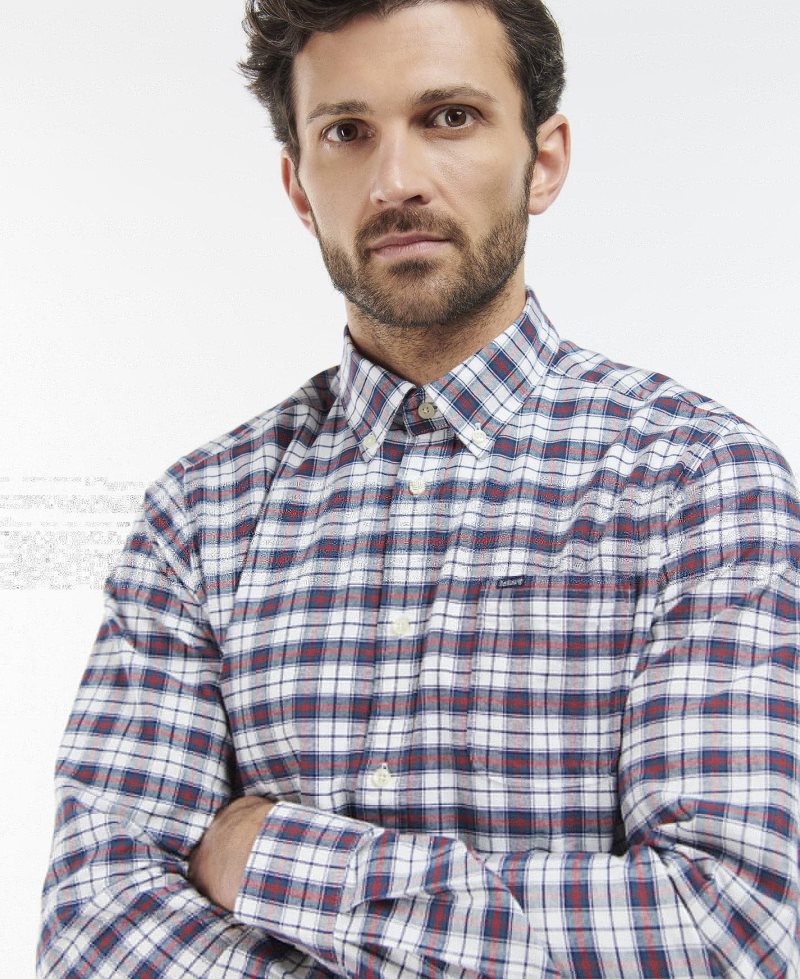 Barbour Benwell Tailored Fit Shirt White | CUQ390162