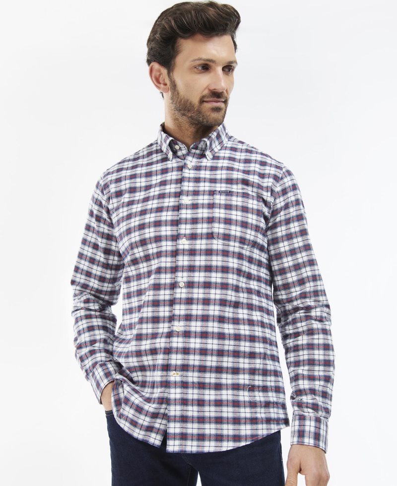 Barbour Benwell Tailored Fit Shirt White | CUQ390162