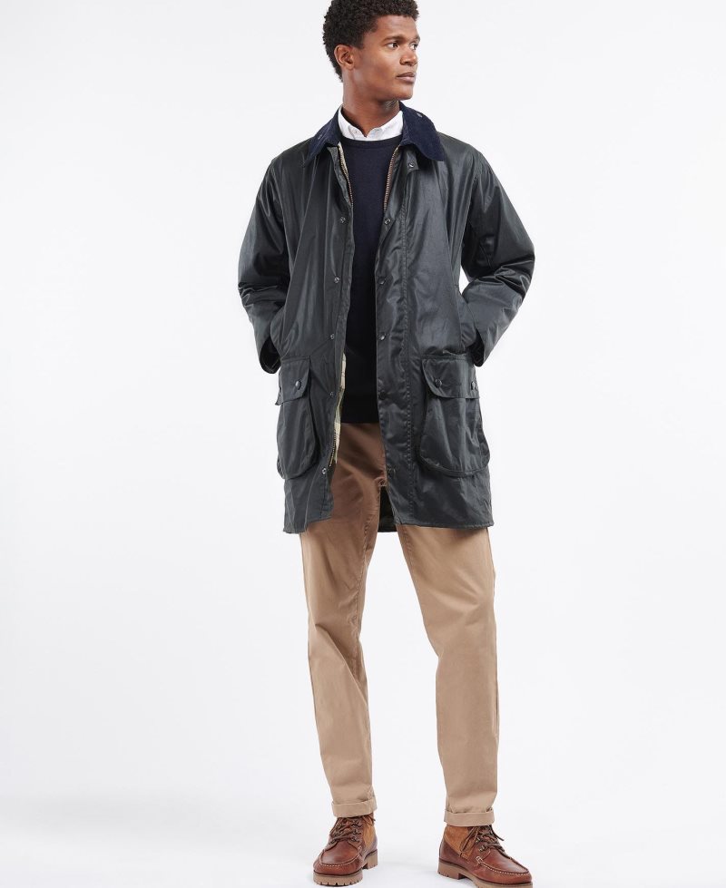 Barbour Border? Wax Jacket Sage | DJM852631