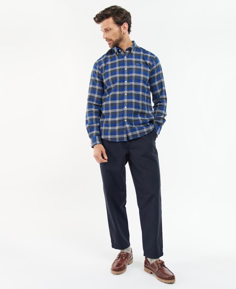 Barbour Brockwell Tailored Fit Shirt Blue | PKQ954218