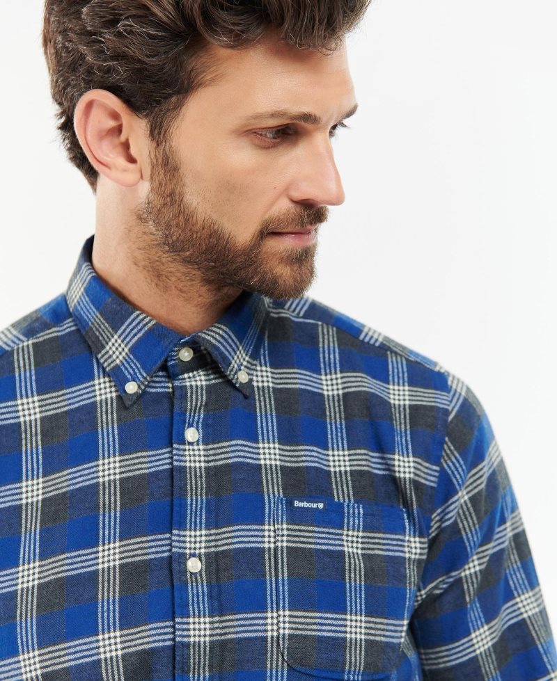 Barbour Brockwell Tailored Fit Shirt Blue | PKQ954218