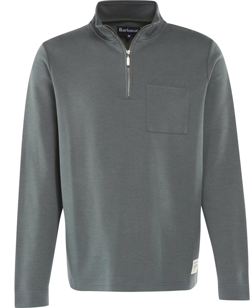 Barbour Broughton Half Zip Sweatshirt Charcoal | XEI217043