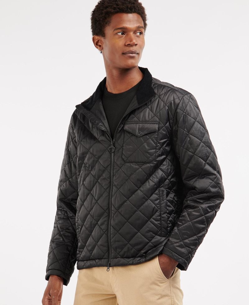 Barbour City Quilted Jacket Black | YZE306129