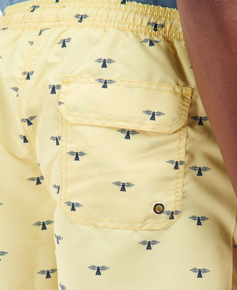 Barbour Coastal Swim Shorts Lemon Zest | OIC896025