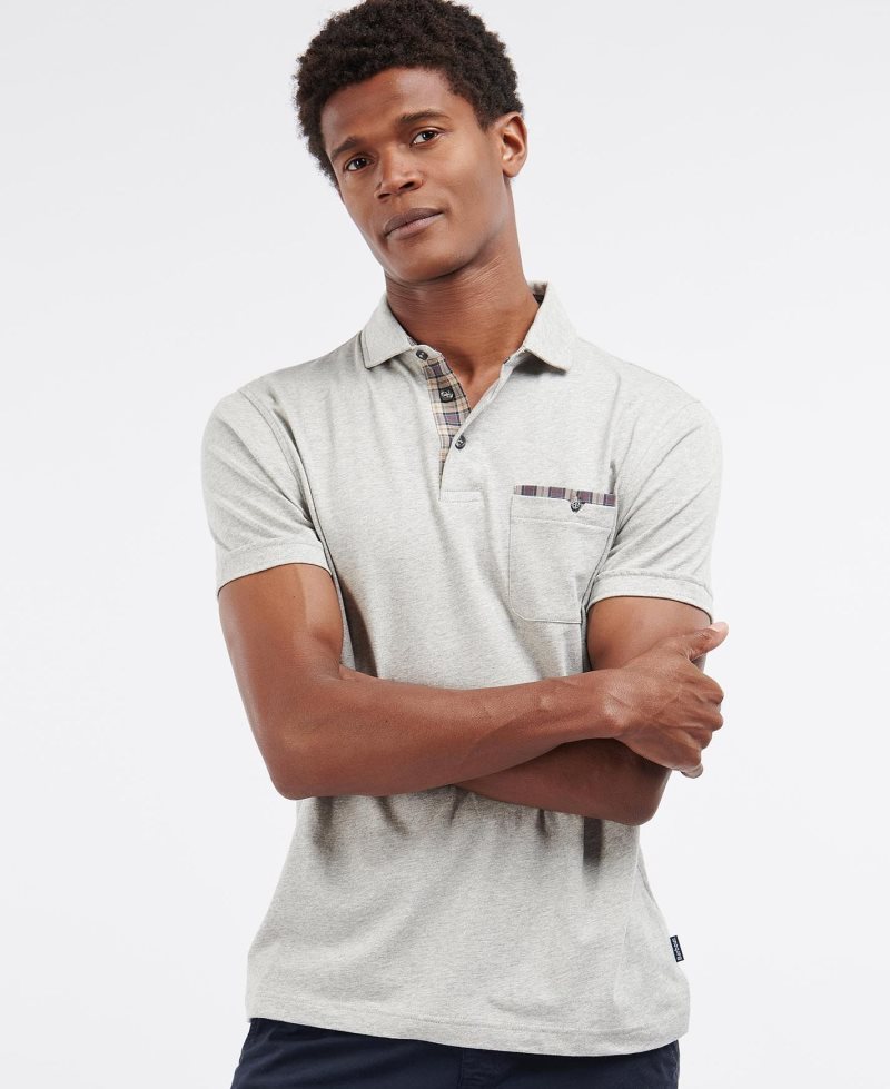 Barbour Corpatch Polo Shirt Grey Marl Stone | GUZ415836