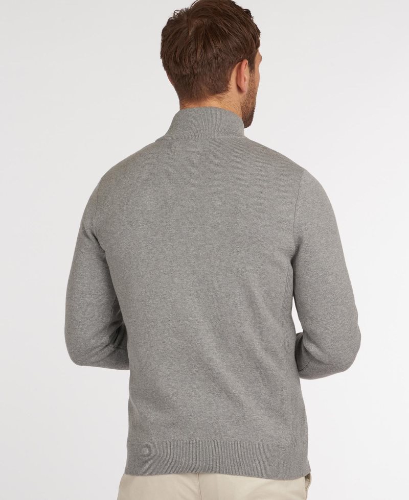 Barbour Cotton Half Zip Sweater Grey Marl | WFQ705126