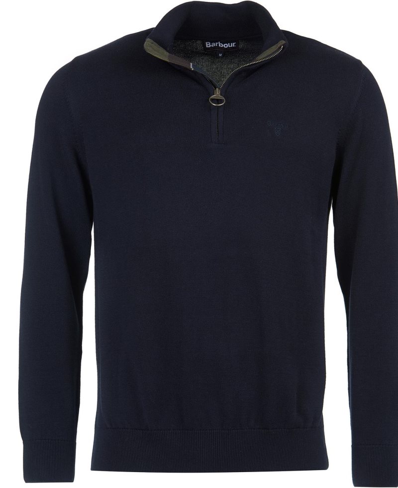 Barbour Cotton Half Zip Sweater Grey Marl | ZLB269180