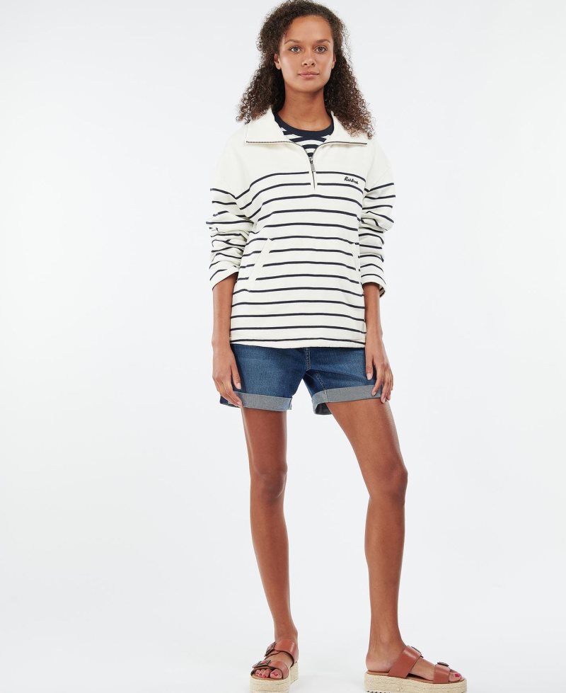 Barbour Cranmoor Sweatshirt Cloud Stripe | DGK073265