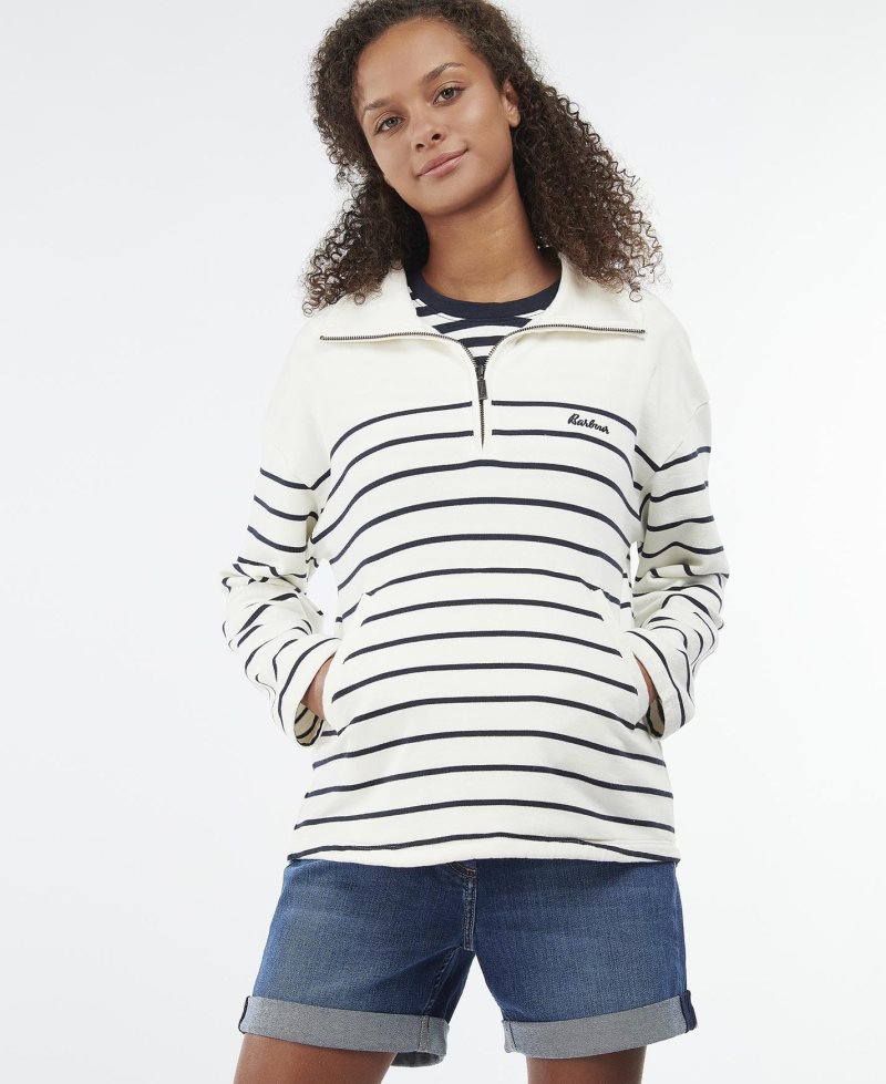 Barbour Cranmoor Sweatshirt Cloud Stripe | DGK073265