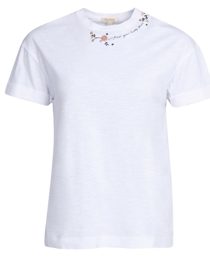 Barbour Cranmoor T-Shirt White | PIE895742